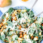 Spinach, mango, and curried sweet potato salad from above.