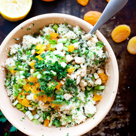 Cauliflower Couscous Salad with Apricots and Cashews | Loveleaf Co. | loveleafco.com