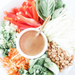 Pad Thai salad with peanut tamarind dressing from above.